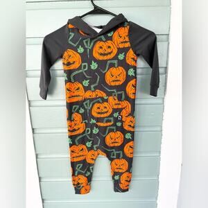 Rags to Raches NWT Halloween pumpkin one piece rags romper 2T jack o lantern